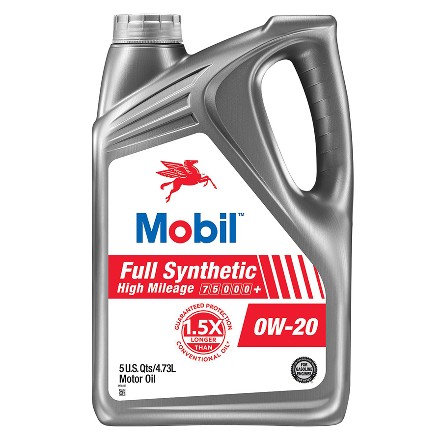 MOBIL MOTOR OIL 5 QT 0W-20 FULL SYNTHETIC HIGH MILEAGE