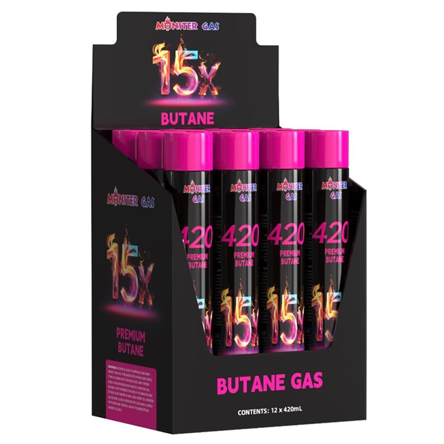MONSTER BUTANE GAS 420 ML / 14.2 OZ 15X