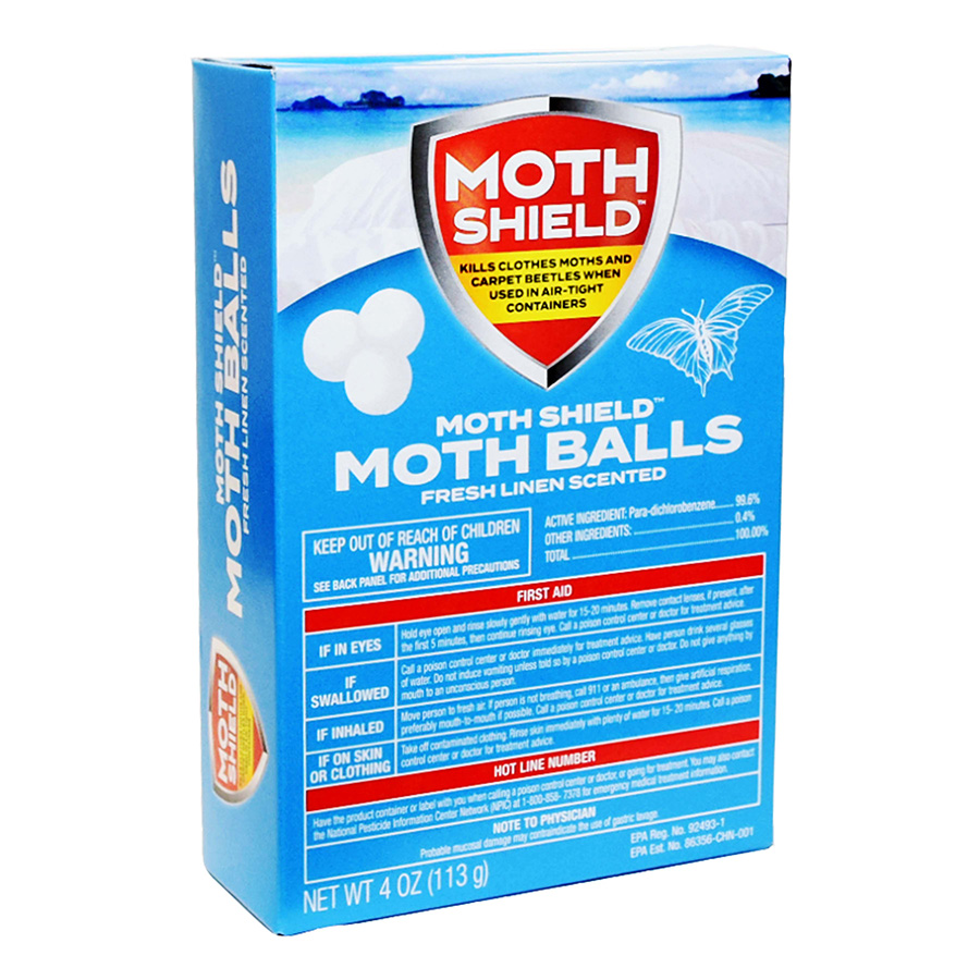 MOTH SHIELD MOTH BALLS 4 OZ FRESH