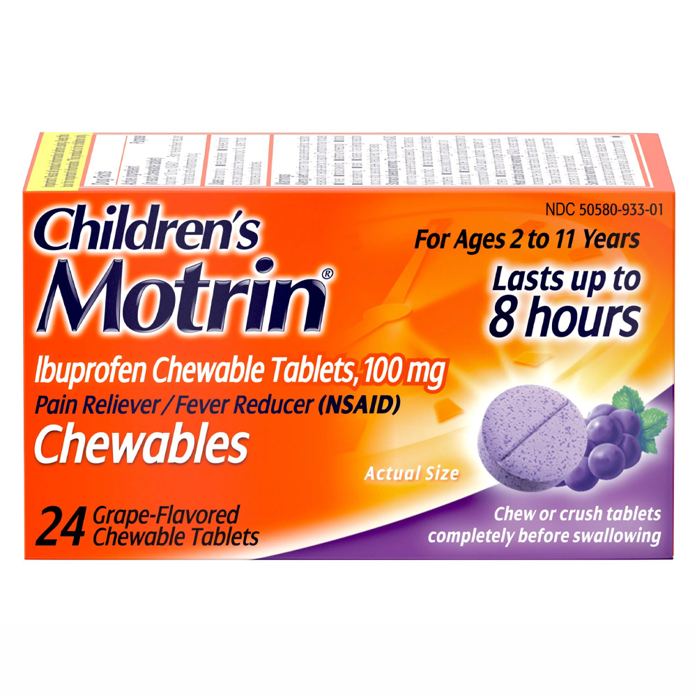 MOTRIN CHILDREN CAPLET 24 CT CHEWABLE GRAPE FLAVOUR