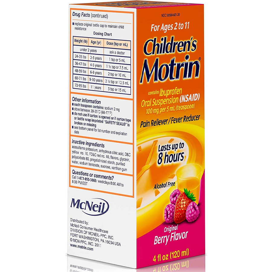 MOTRIN CHILDREN PAIN AND FEVER RELIEF 4 OZ BERRY