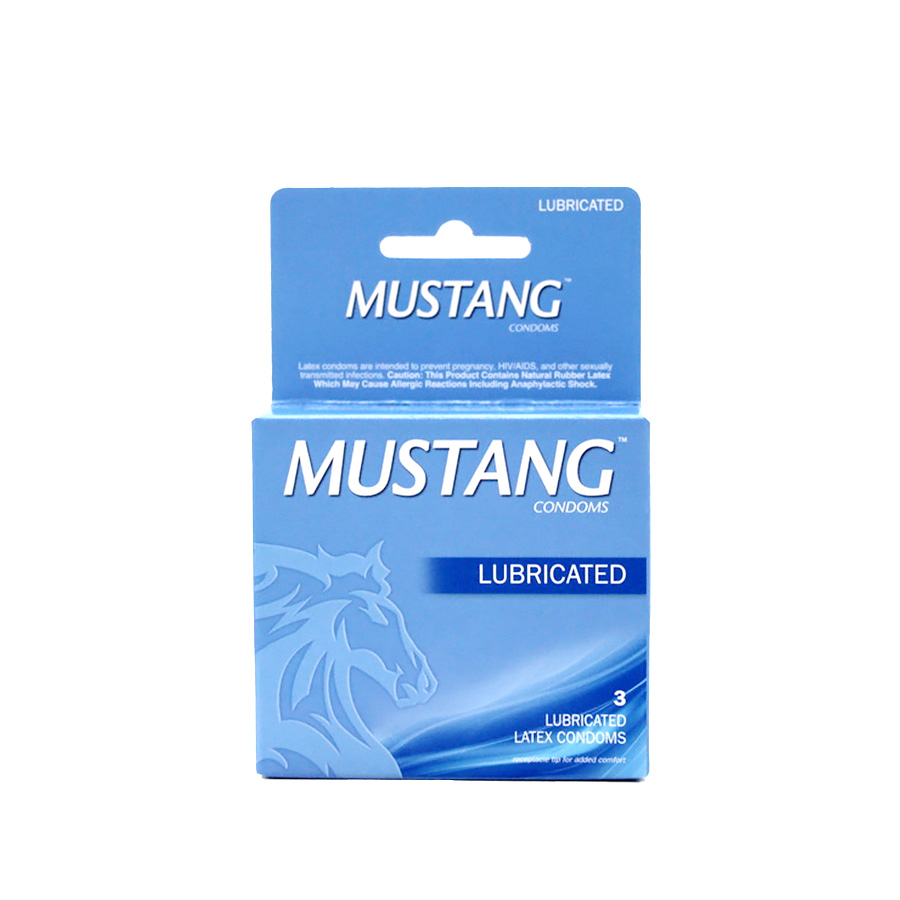 MUSTANG CONDOM 3 CT LUB BLUE