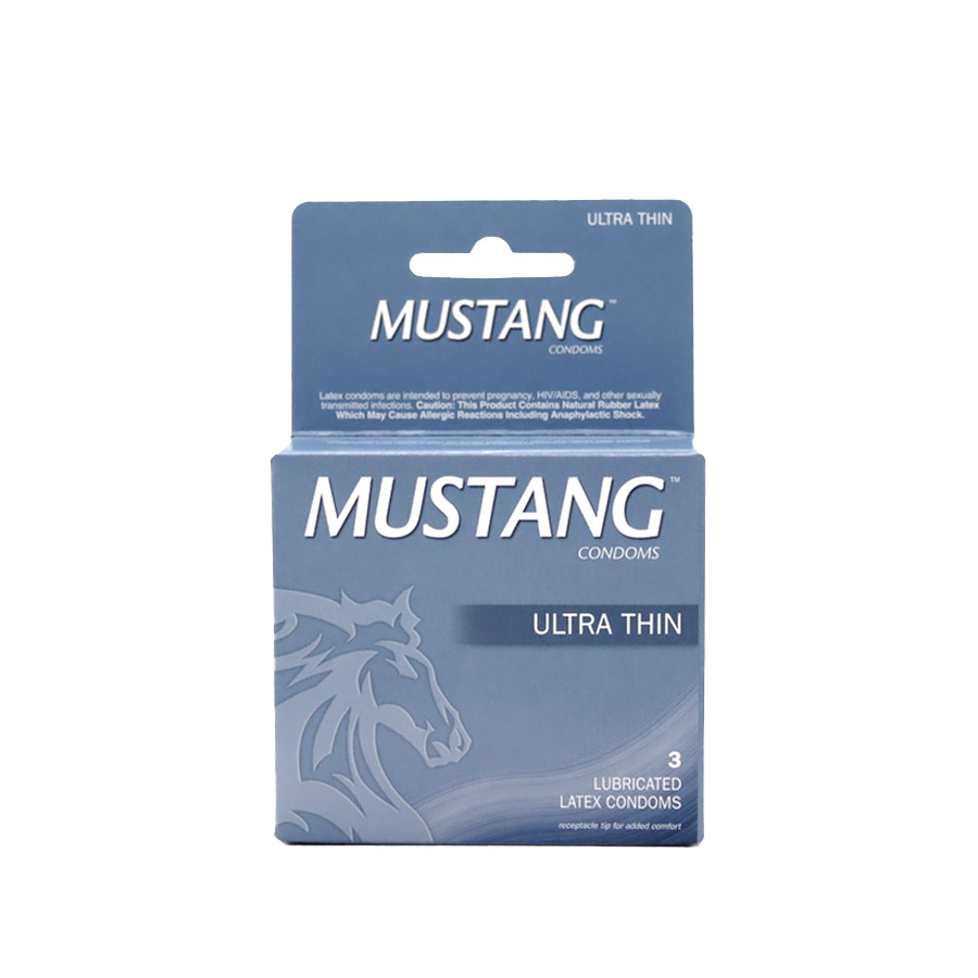 MUSTANG CONDOM 3 CT ULTRA THIN GRAY