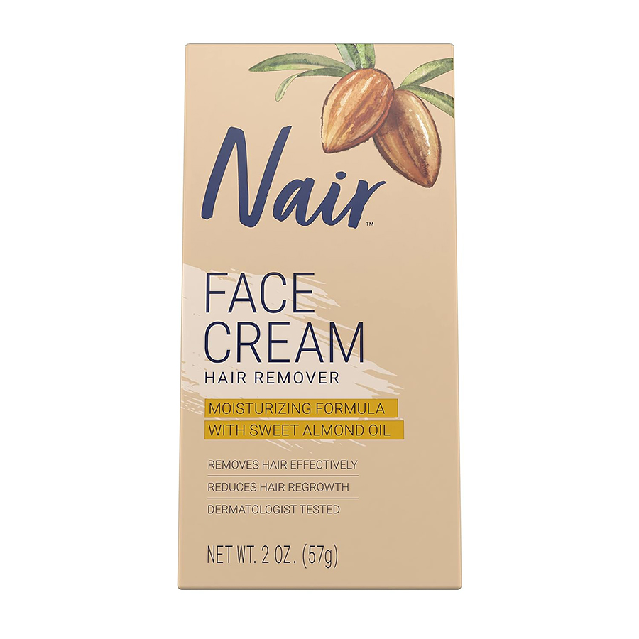 NAIR FACIAL HAIR REMOVAL CREAM 2 OZ WITH SWEET ALMOND OIL