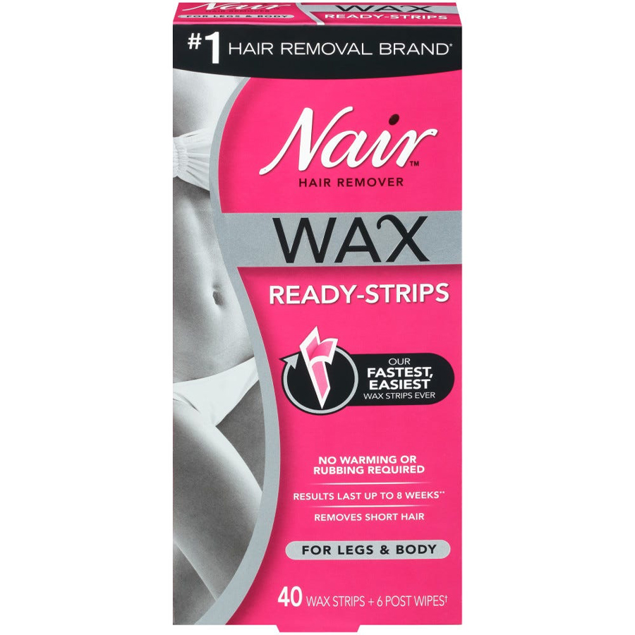 NAIR LEGS & BODY READY WAX STRIPS ORCHID & CHERRY 40 CT