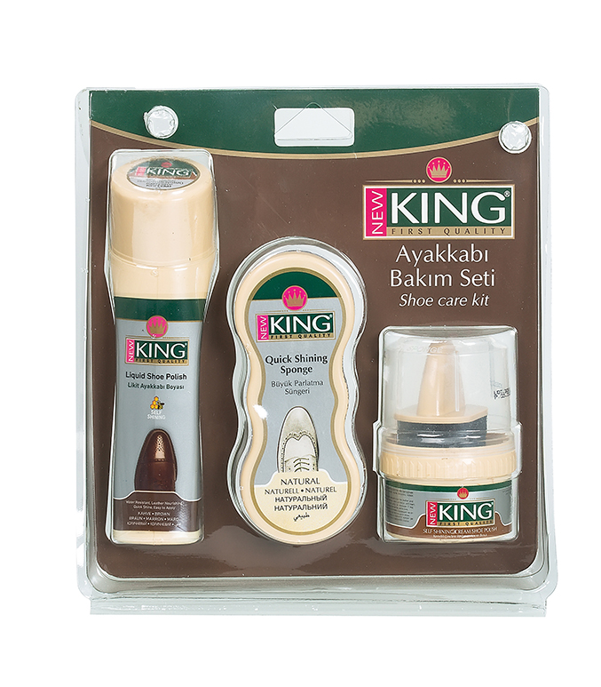 NEW KING SHOE CARE KIT BROWN