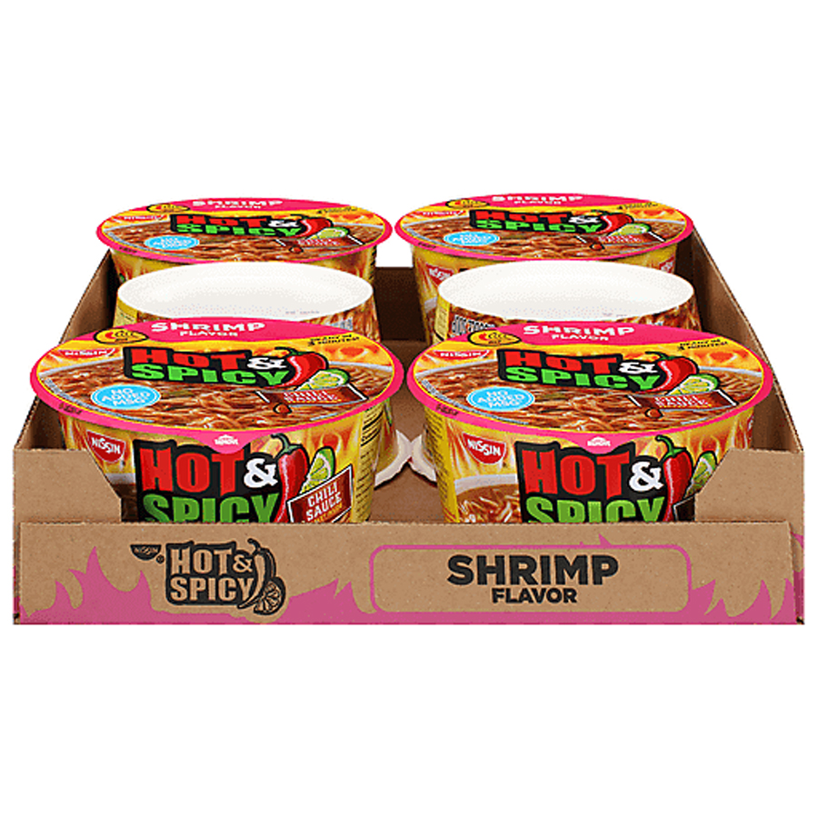 NISSIN CUP NOODLES 3.27 OZ HOT & SPICY SHRIMP FLAVOUR