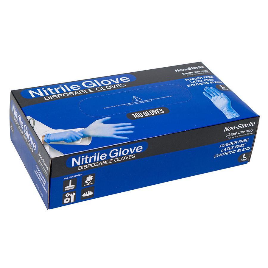 NITRILE DISPOSABLE GLOVE 100 CT