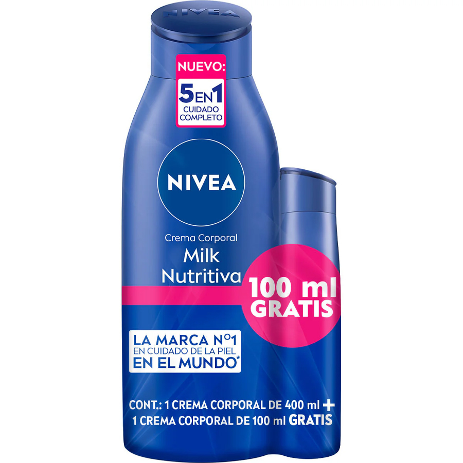 NIVEA BODY LOTION 400 ML+100 ML MILK NUTRITIVA