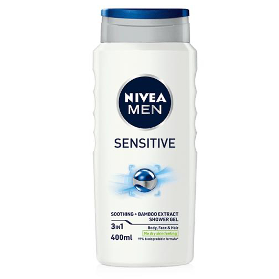 NIVEA MEN BODY WASH 3 N 1 400ML SENSITIVE