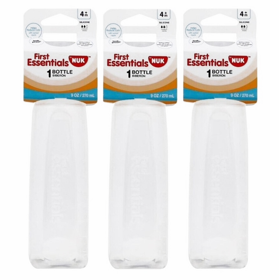 NUK BABY BOTTLES 9 OZ CLEAR (CLEAR NIPPLE)