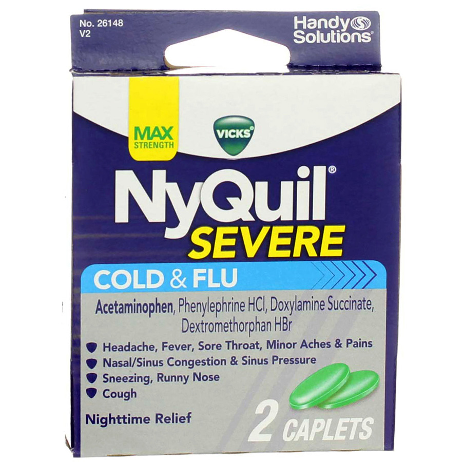 NYQUIL COLD & FLU 2 CT CAPLETS SEVERE