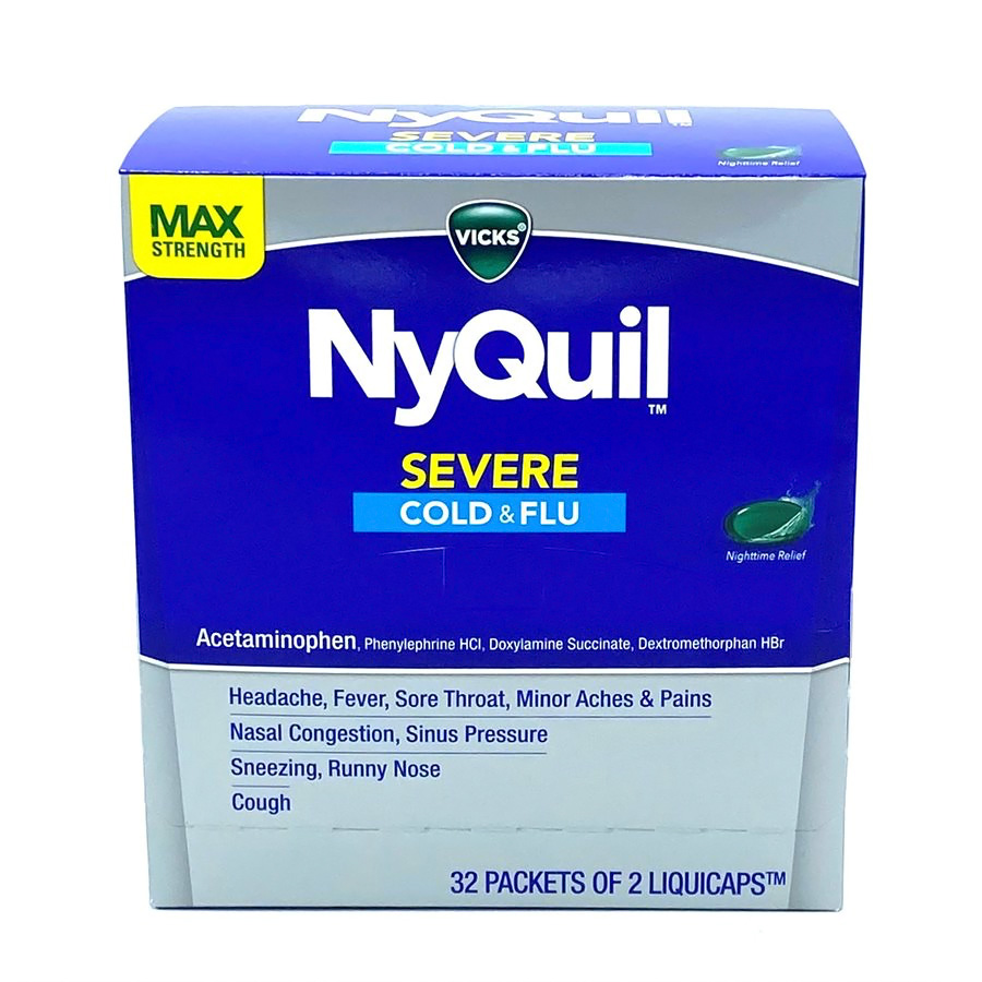 NYQUIL COLD & FLU LIQUID CAP 2 CT SEVERE MULTI SYMPTOM