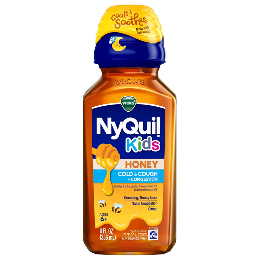 NYQUIL KIDS COLD & COUGH + CONGESTION 8 OZ HONEY
