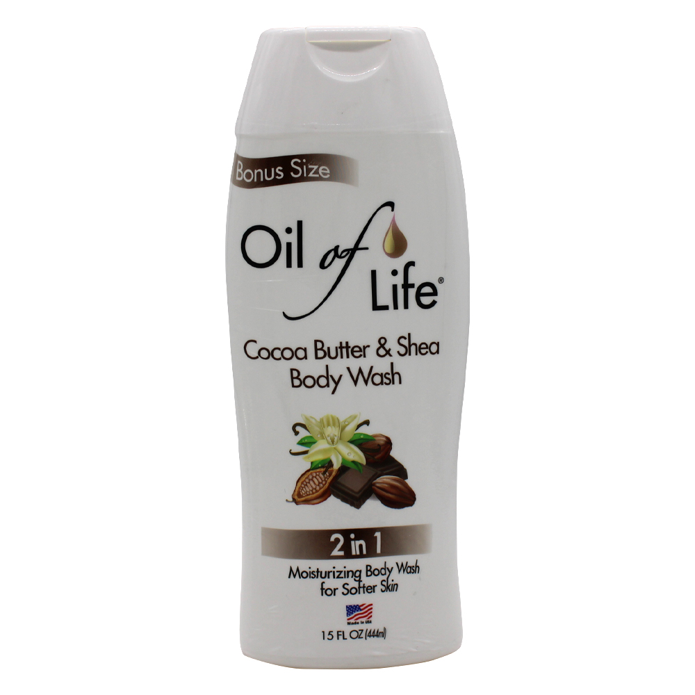 OIL OF LIFE BODY WASH 15 OZ COCOA BUTTER & SHEA