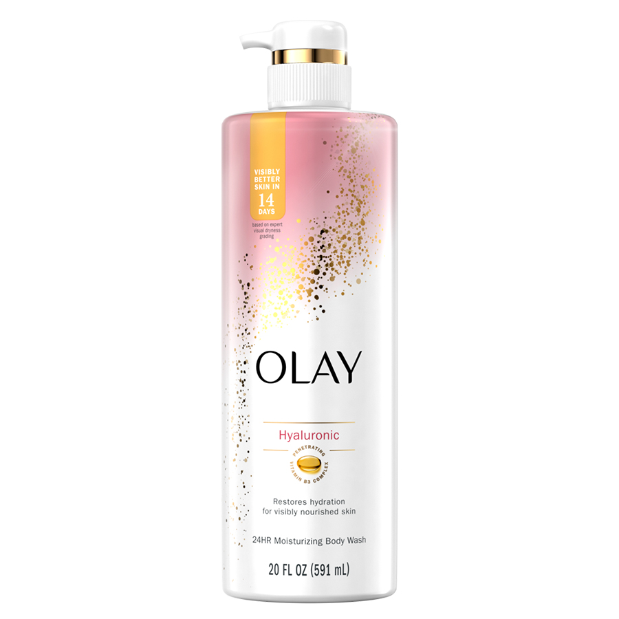 OLAY BODY WASH 20 OZ CLEANSING & NOURISHING WITH VITAMIN B3 AND HYALURONIC ACID