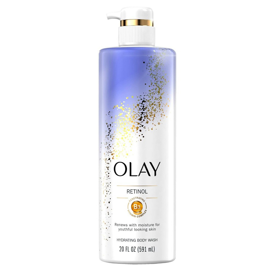 OLAY BODY WASH 20 OZ CLEANSING & RENEWING NIGHTTIME WITH VITAMIN B3 AND RETINOL WITH PUMP