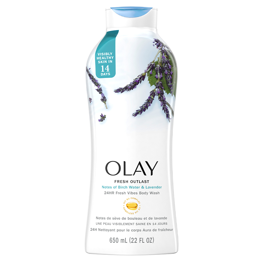 OLAY BODY WASH 22 OZ FRESH OUTLAST BRICH WATER & LAVENDER