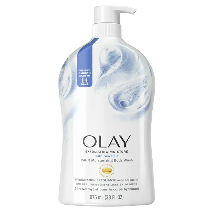 OLAY BODY WASH 33 OZ 975 ML EXFOLIATING MOISTURE WITH SEA SALT