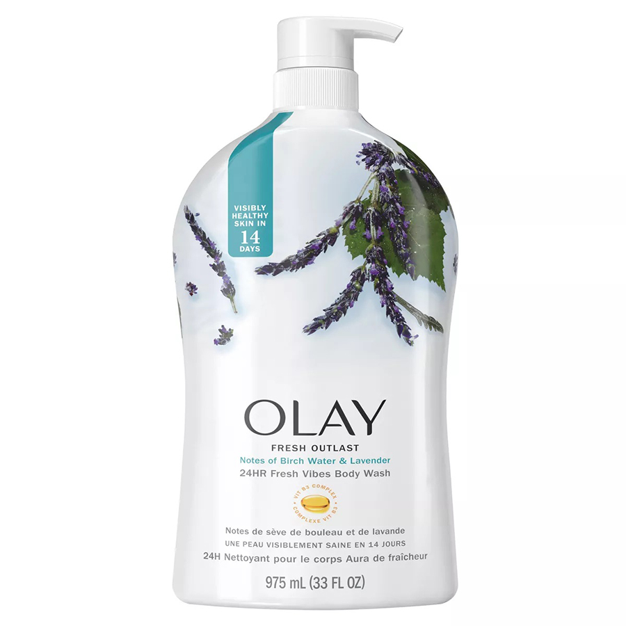 OLAY BODY WASH 33 OZ 975 ML FRESH OUTLAST NOTES OF BRICH WATER & LAVENDER