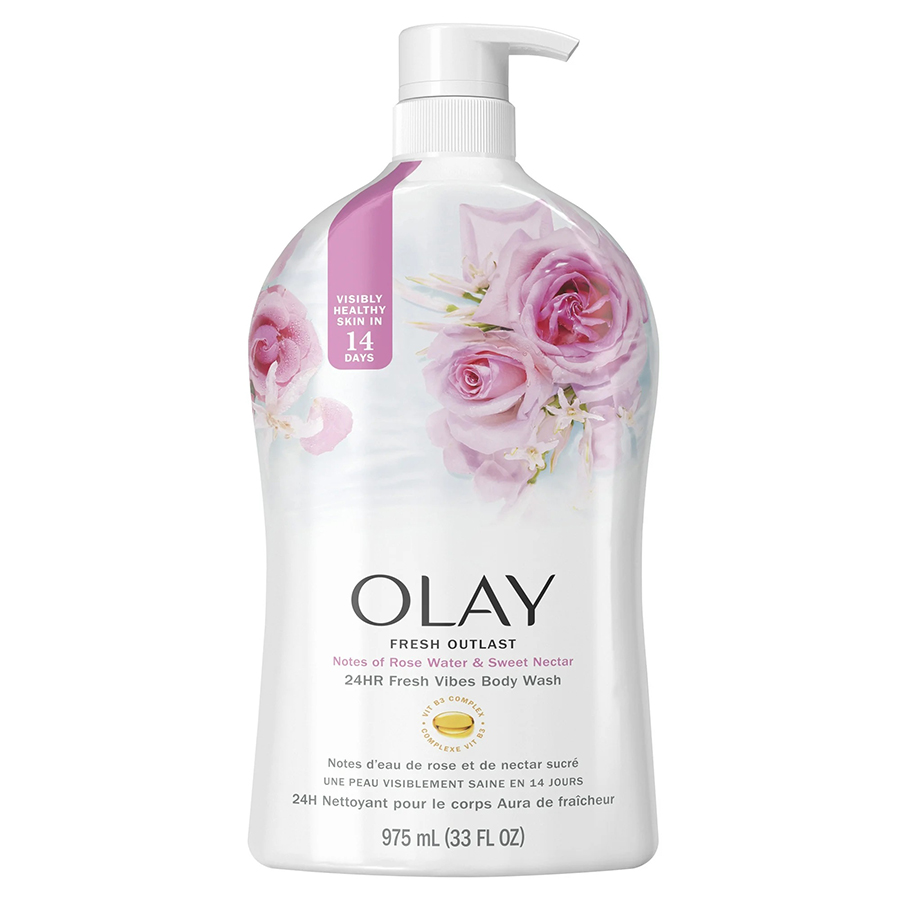 OLAY BODY WASH 33 OZ 975 ML FRESH OUTLAST NOTES OF ROSE WATER & SWEET NECTAR