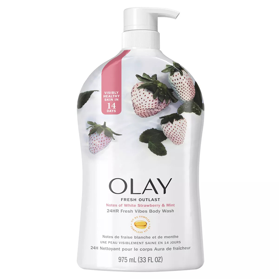 OLAY BODY WASH 33 OZ 975 ML FRESH OUTLAST NOTES OF WHITE STRAWBERRY & MINT
