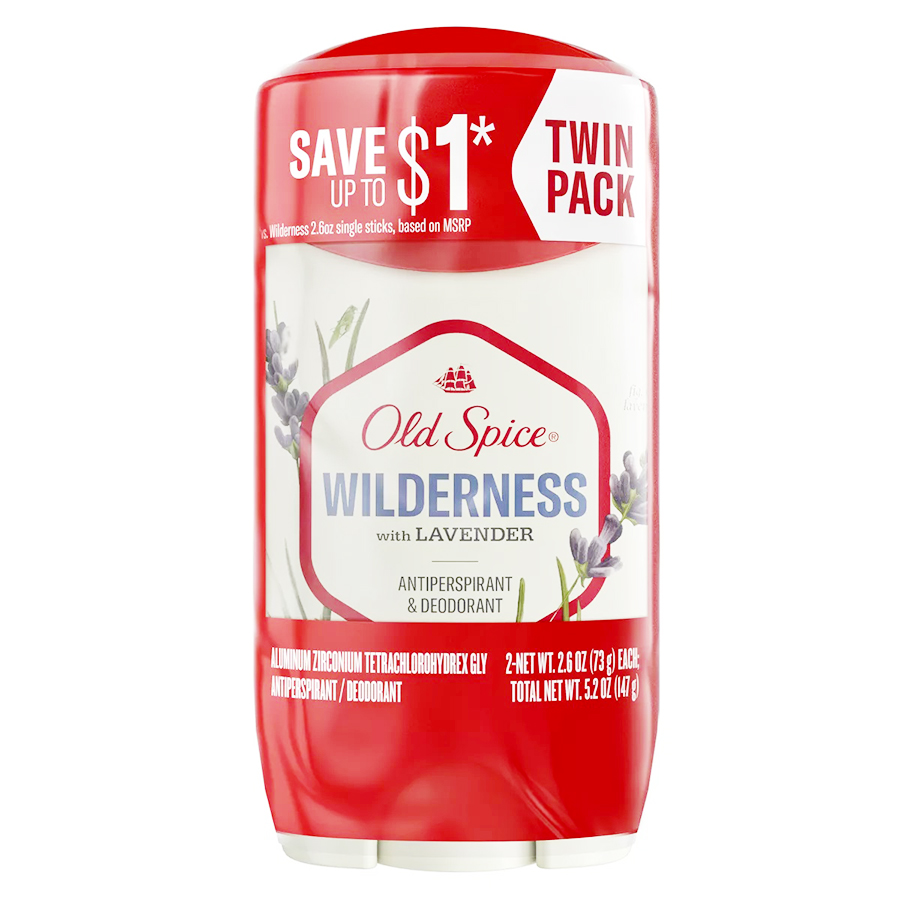 OLD SPICE DEO STICK 2.6 OZ TWIN PACK WILDERNESS WITH LAVENDER