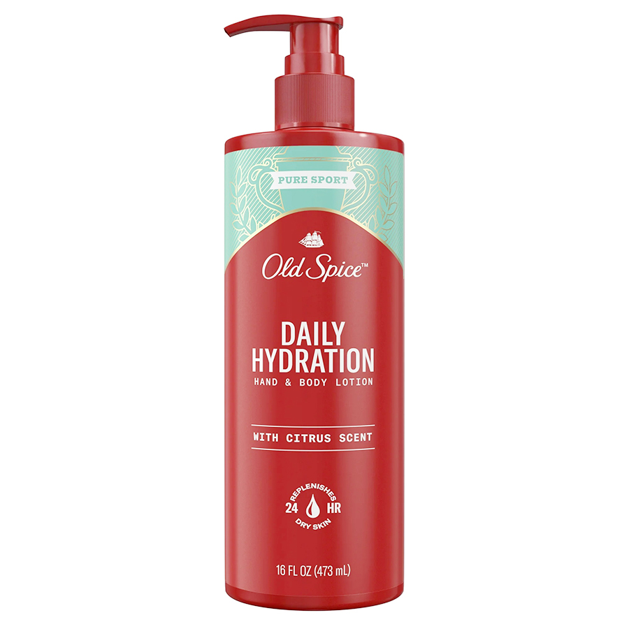 OLD SPICE HAND & BODY LOTION 16 OZ DAILY HYDRATION FOR MEN, PURE SPORT WITH CITRUS SCENT