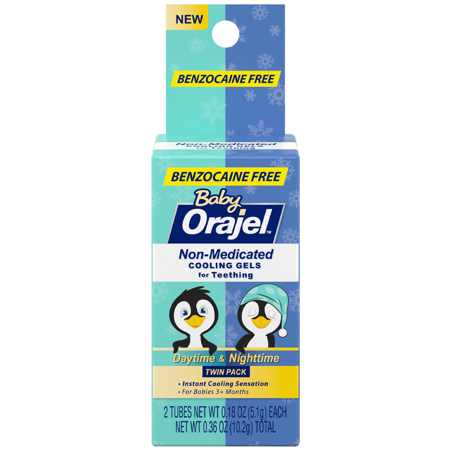 ORAJEL 0.18 NON-MEDICATED DAY/NIGHT COOLING GELS TWIN PACK