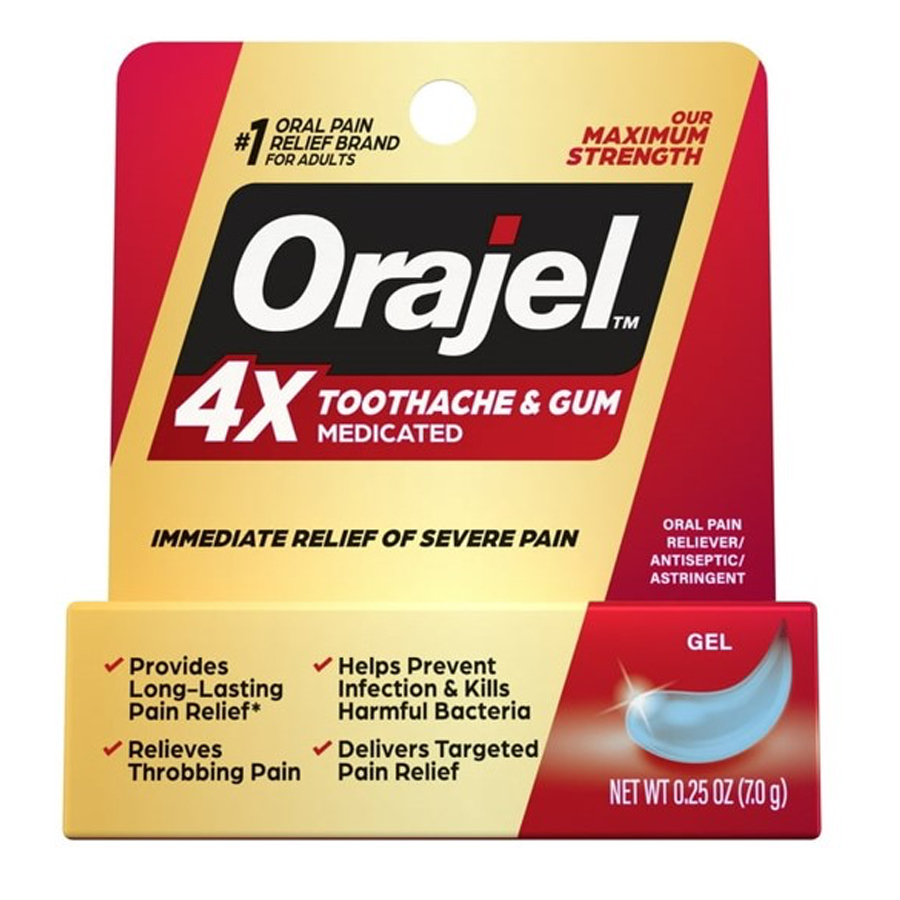 ORAJEL PAIN RELIEF 0.25 OZ TOOTHACHE &GUM 4X MEDICATED