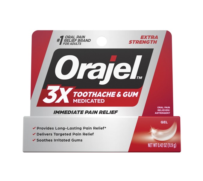 ORAJEL PAIN RELIEF GEL 0.25 OZ 3X MEDICATED MAX STRENGTH ADULT