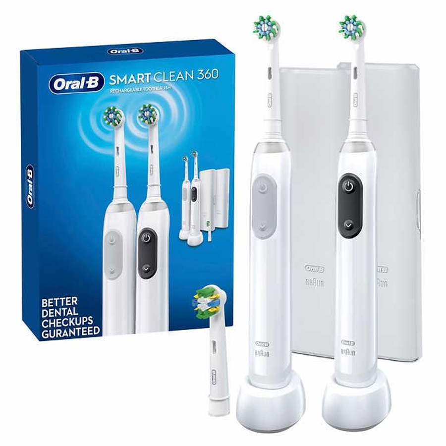 ORAL-B TOOTHBRUSH 2 CT SMART CLEAN 360 RECHARGEABLE