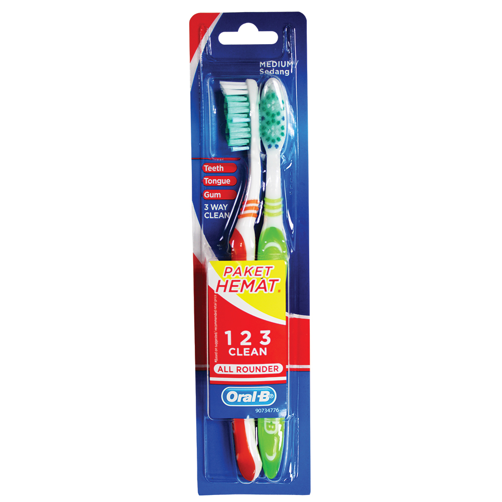 ORAL-B TOOTHBRUSH 2 PK ALL ROUNDER MED