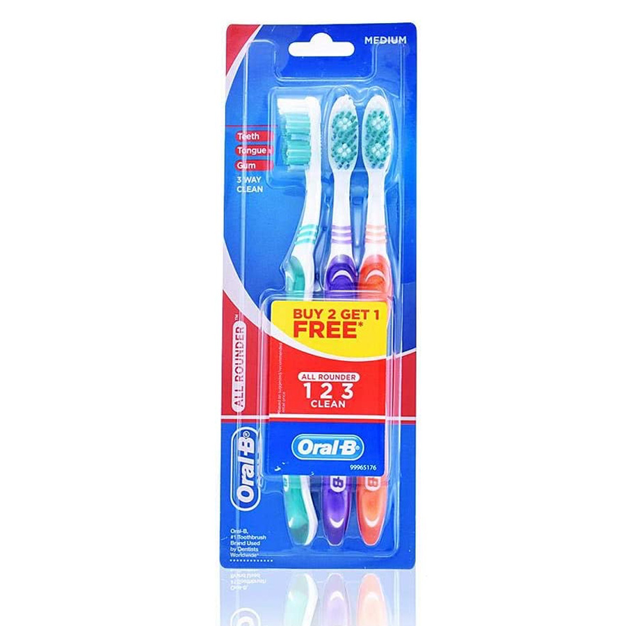 ORAL-B TOOTHBRUSH 3 PK ALL ROUNDER MED