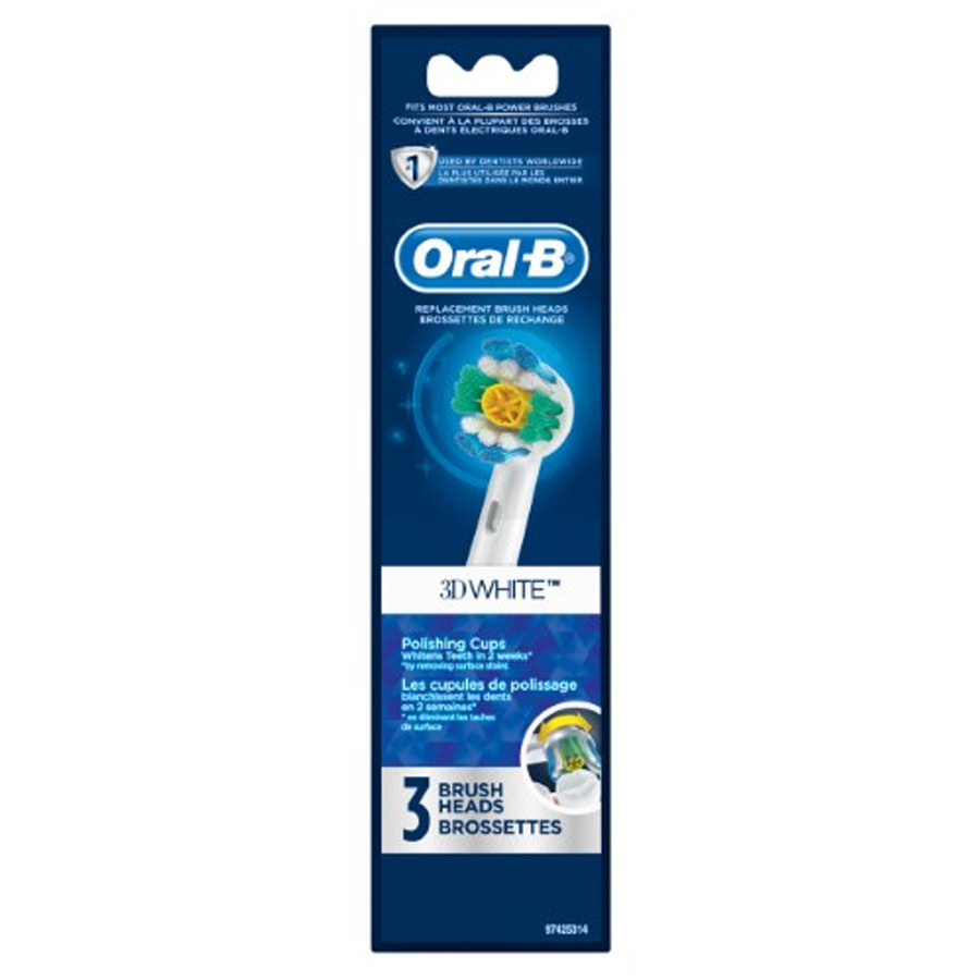 ORAL-B TOOTHBRUSH HEAD 3 PK 3D WHITE