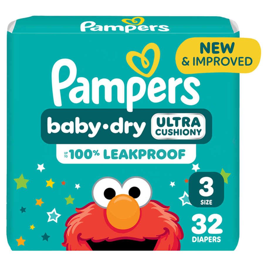 PAMPER BABY DIAPERS 32 CT SIZE 3