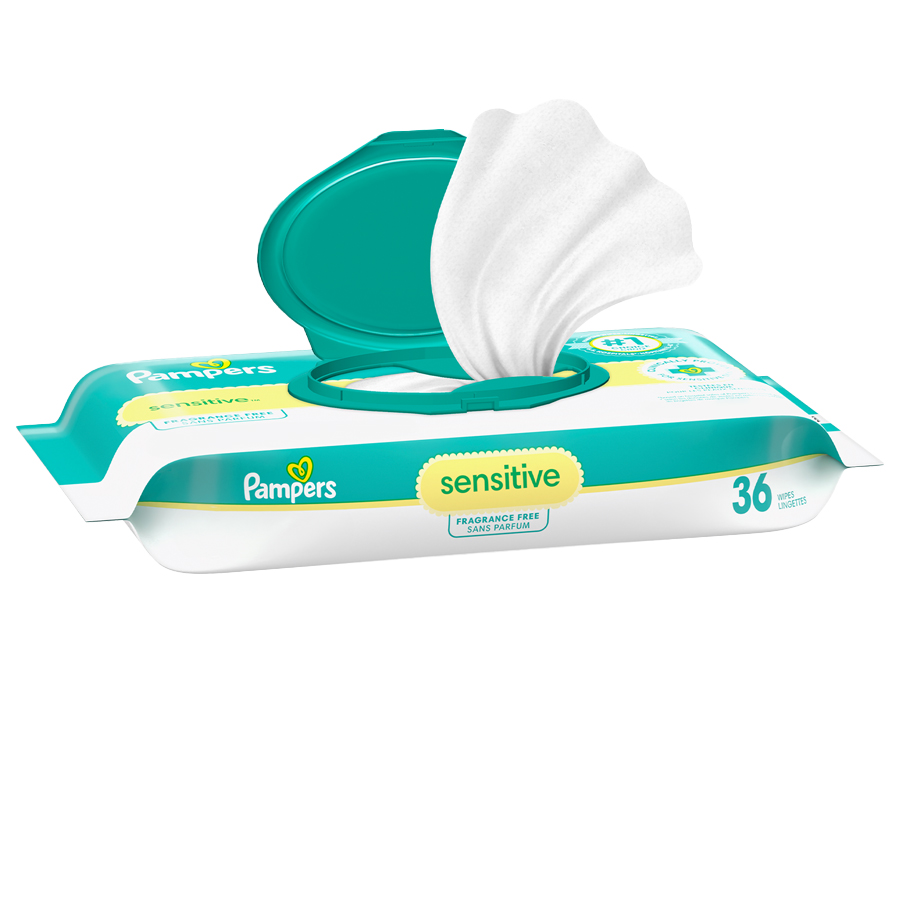 PAMPERS BABY WIPES 36 CT SENSITIVE