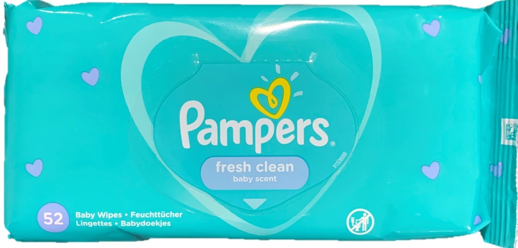 PAMPERS BABY WIPES 52CT FRESH CLEAN