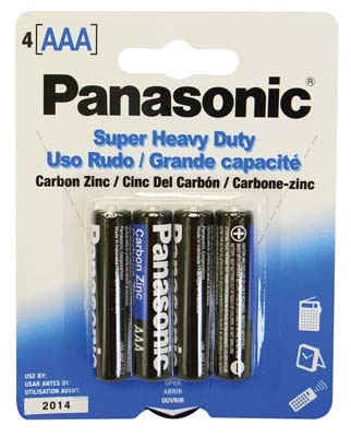PANASONIC BATTERIES AAA4 SUPER HEAVYDUTY
