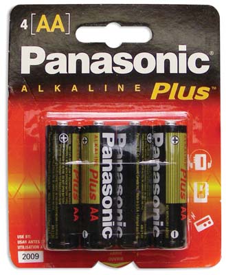 PANASONIC BATTERY AA 4 PK ALKALINE PLUS