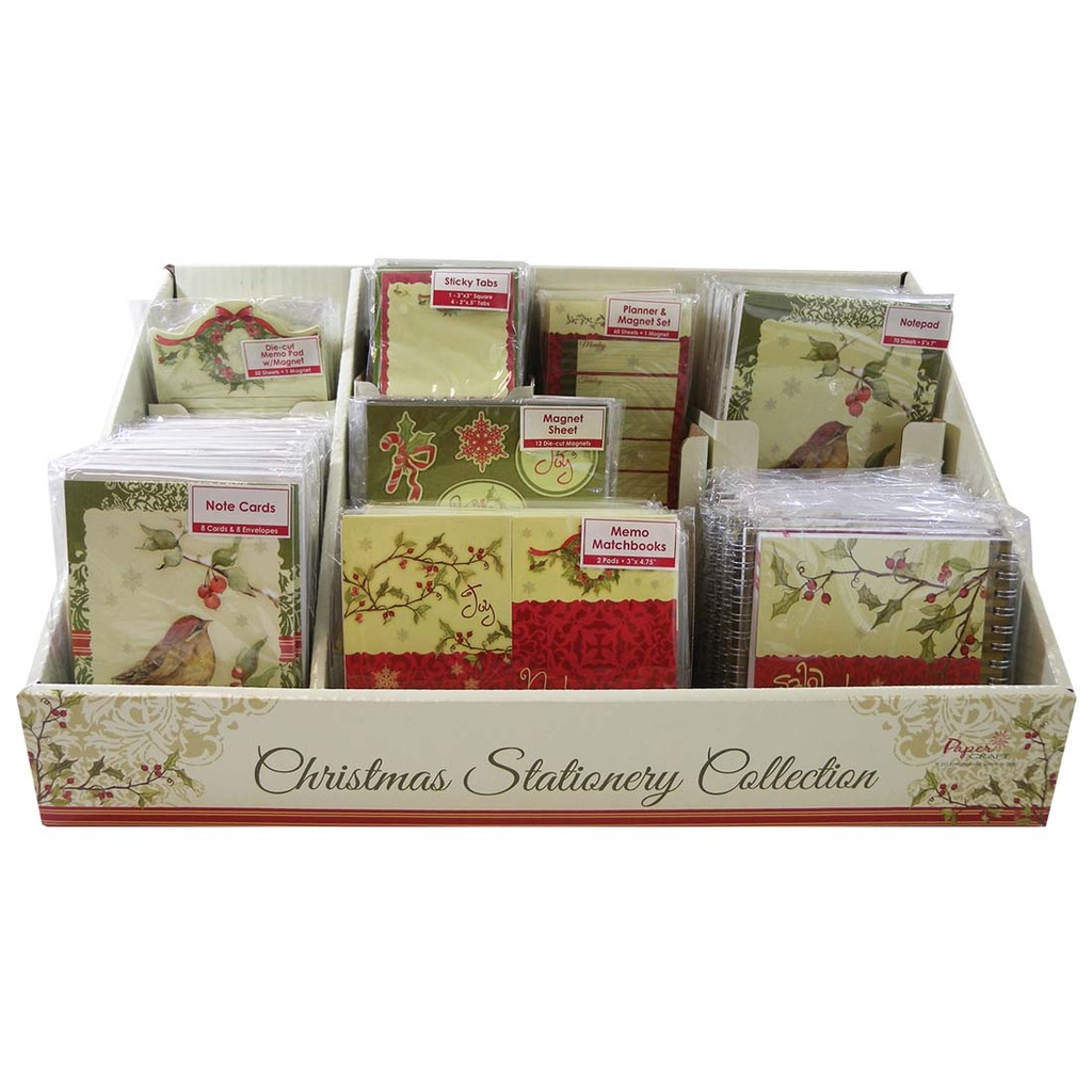 PAPER CRAFT CHRISTMAS STATIONARY DISPLAY INCLUDES SPIRAL NOTEBOOK