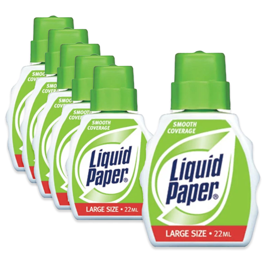 PAPER MATE LIQUID PAPER 22 ML 6 PK WHITE OUT