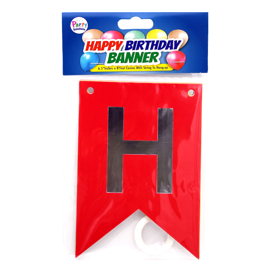 PARTY SOLUTION BANNER LETTERS 6.5 X 4.5 IN 13PC HAPPY BIRTHDAT ASSORTED COLORS