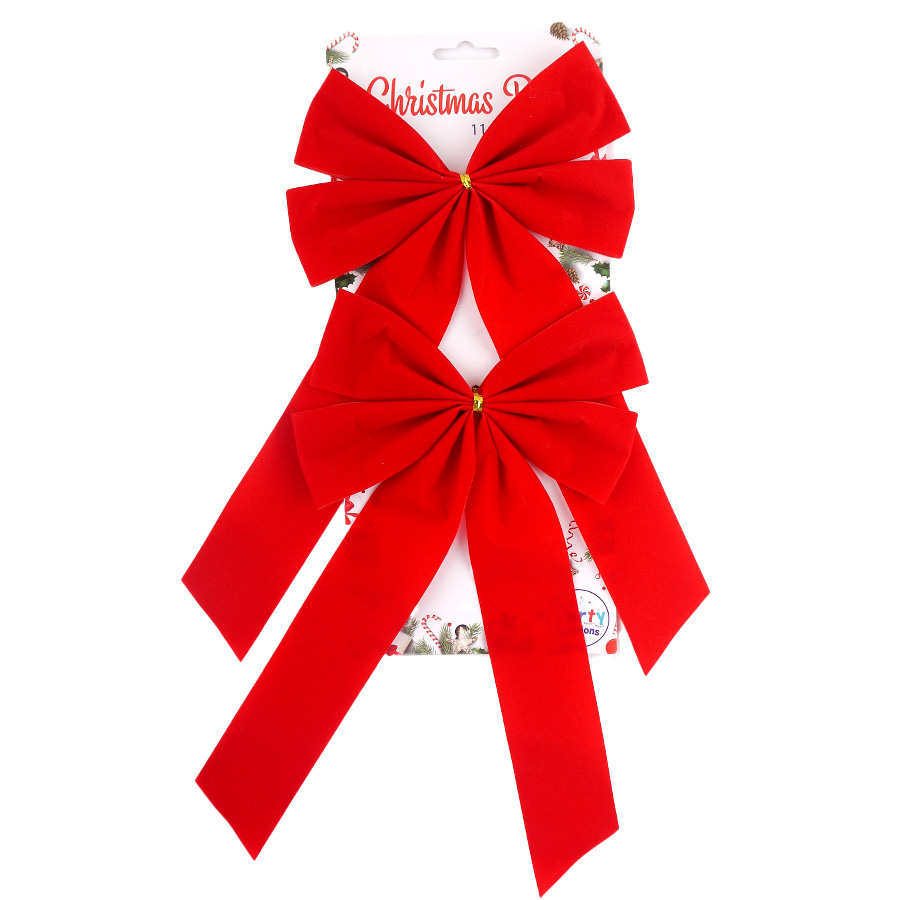 PARTY SOLUTION CHRISTMAS BOW 11 IN 2 CT