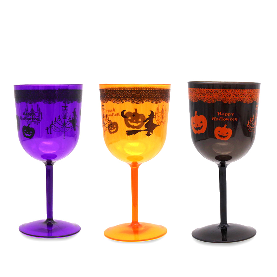 PARTY SOLUTION HALLOWEEN DRINKING GLASS 7.5 IN ASSORTED DESIGNS