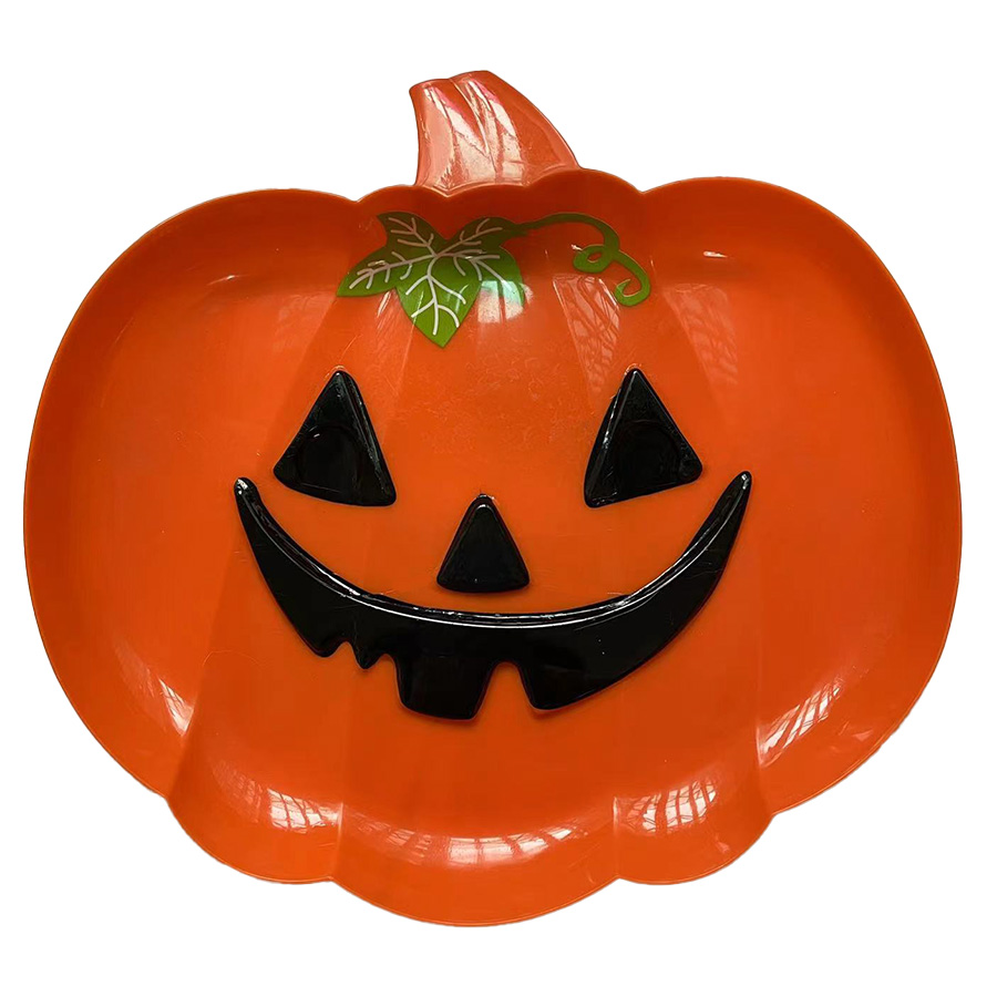 PARTY SOLUTION HALLOWEEN PUMPKIN TRAY 11.5X10.5 IN