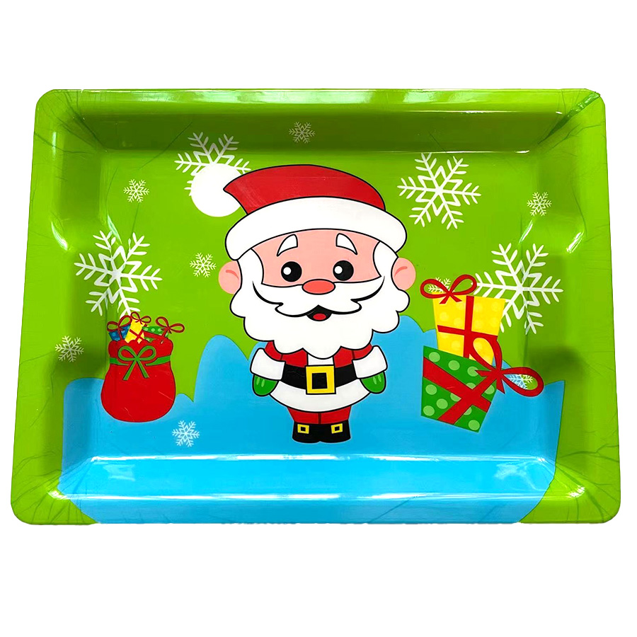 PARTY SOLUTION SANTA CLAUS TRAY 12.25 X 9 IN RECTANGULAR