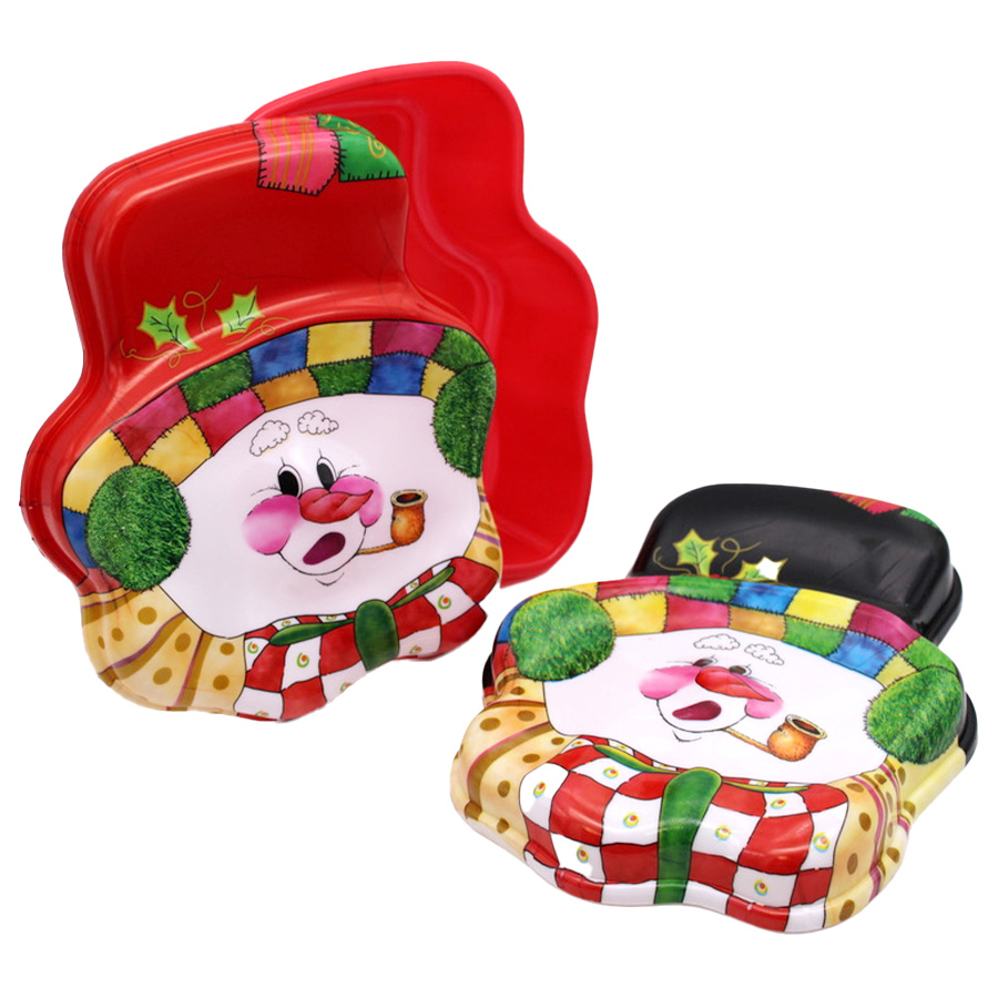 PARTY SOLUTION SNOWMAN CONTAINER 7 X 5.75IN ASSORTED DESIGNS