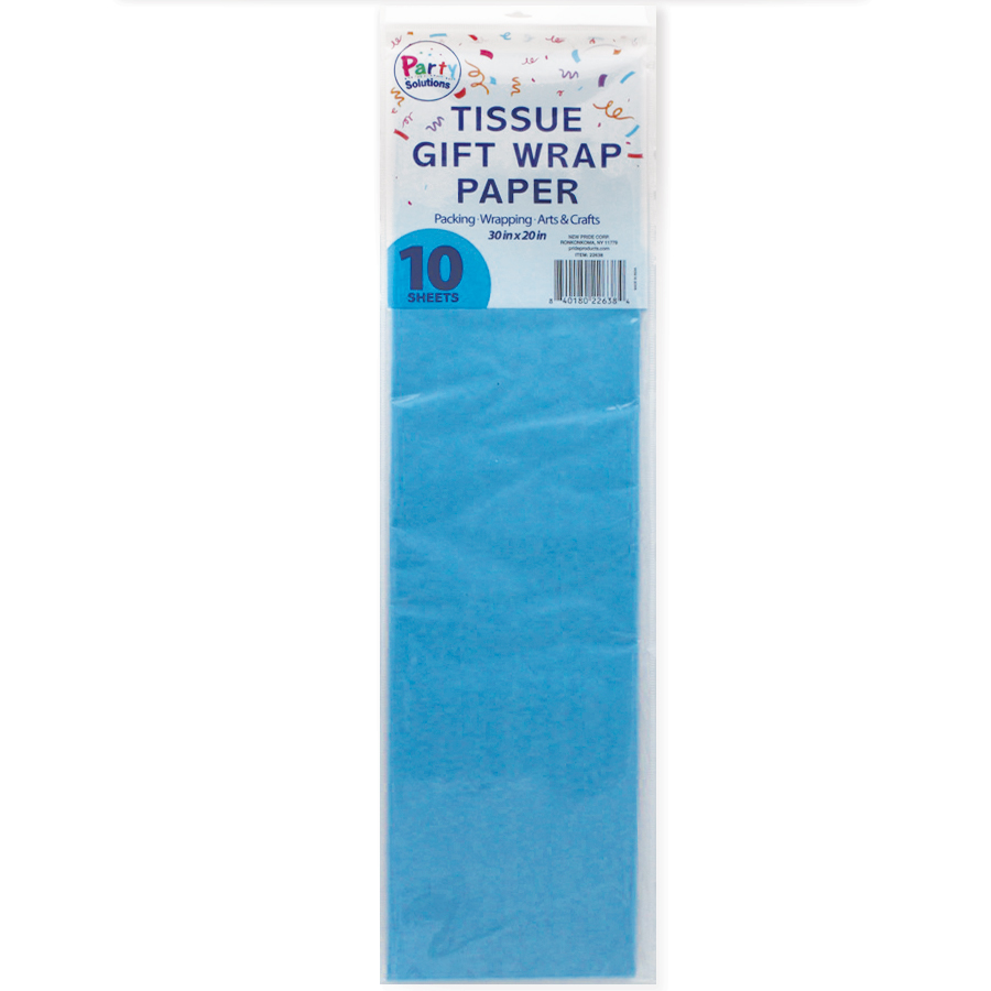 PARTY SOLUTION TISSUE PAPER 10 CT 30 X 20 IN LIGHT BLUE