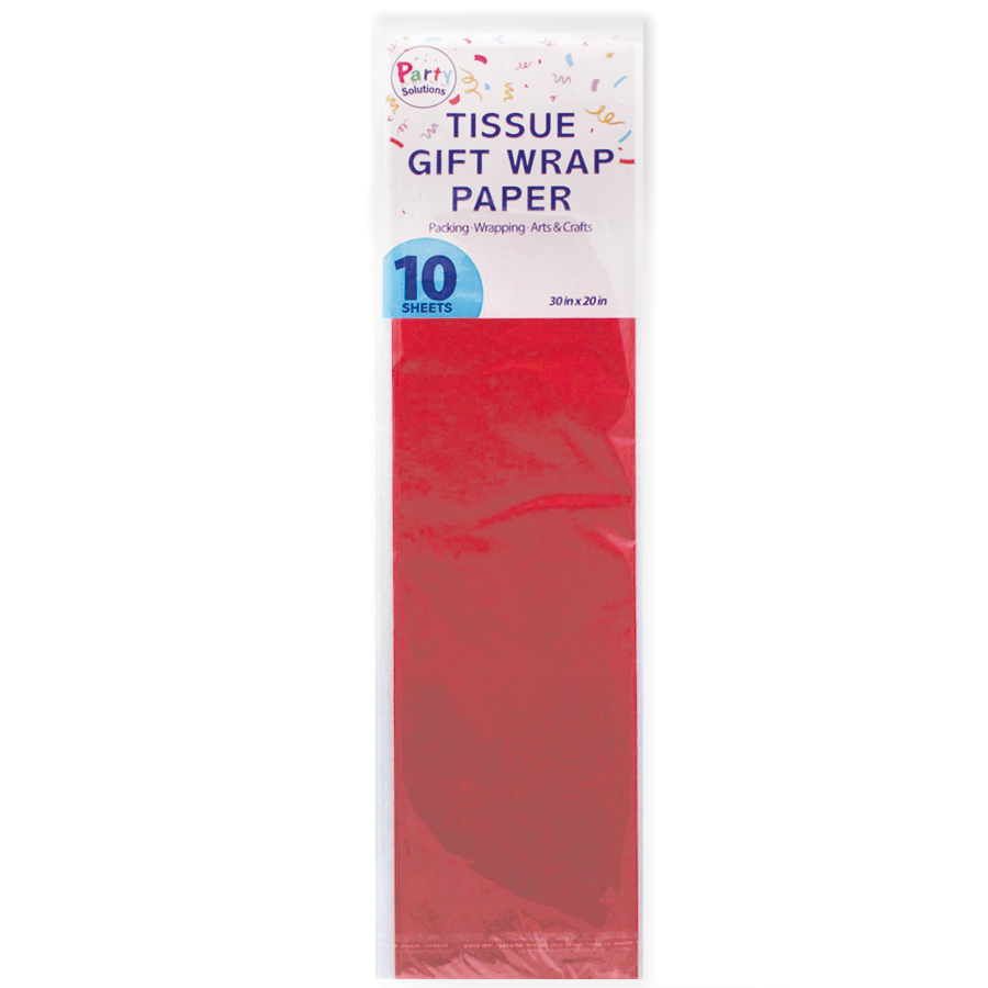 PARTY SOLUTION TISSUE PAPER 10 CT 30 X 20 IN RED